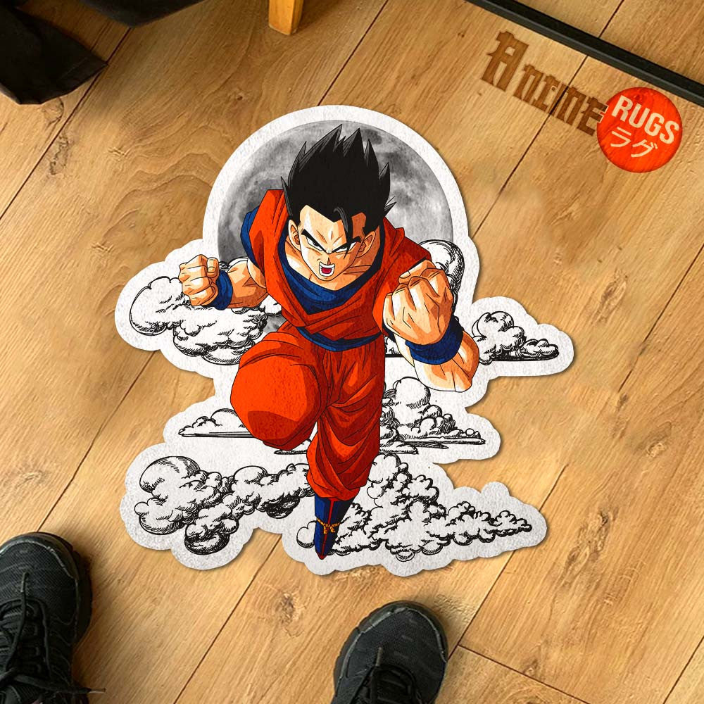 Gohan Shaped Rug Custom Moon Clouds Dragon Ball Anime Room Decor-Animerugs