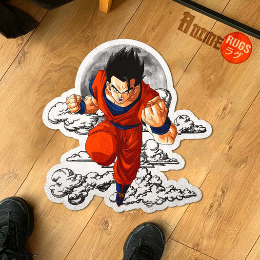 Gohan Shaped Rug Custom Moon Clouds Dragon Ball Anime Room Decor-Animerugs