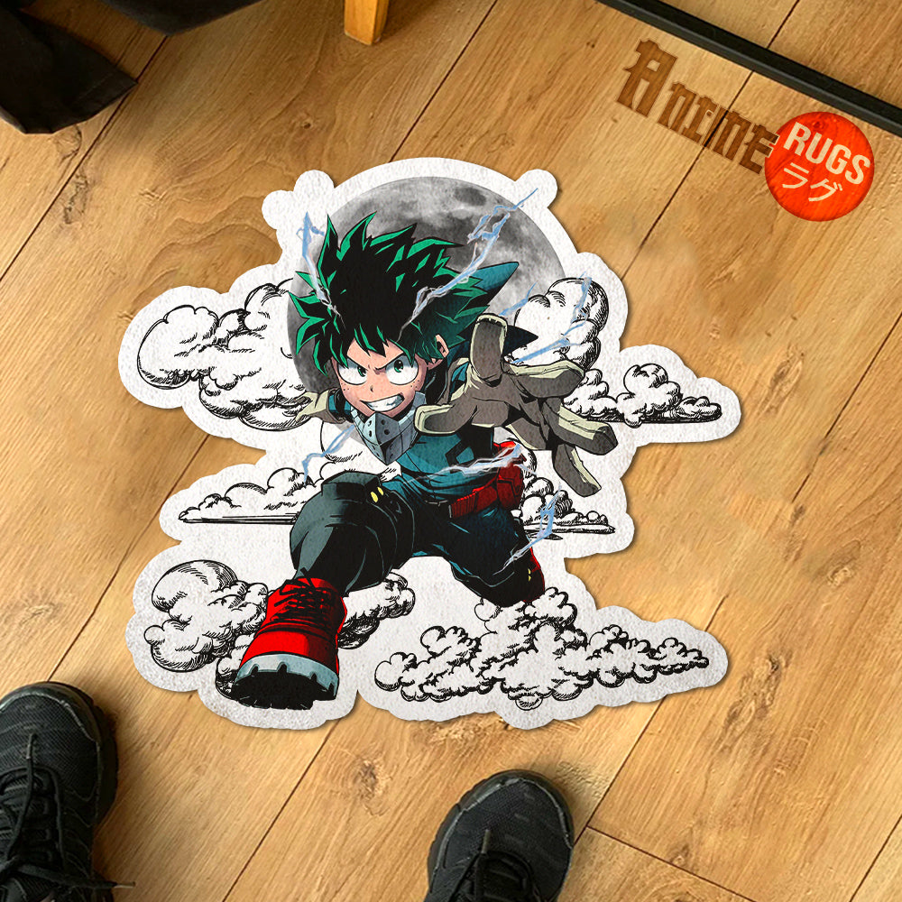 Izuku Midoriya Shaped Rug Custom Moon Clouds My Hero Academia Anime Room Decor-Animerugs