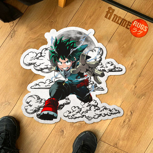 Izuku Midoriya Shaped Rug Custom Moon Clouds My Hero Academia Anime Room Decor-Animerugs