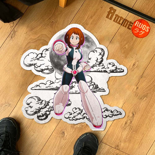 Ochako Uraraka Shaped Rug Custom Moon Clouds My Hero Academia Anime Room Decor-Animerugs