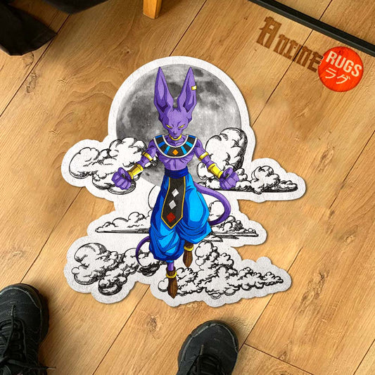 Beerus Shaped Rug Custom Moon Clouds Dragon Ball Anime Room Decor-Animerugs