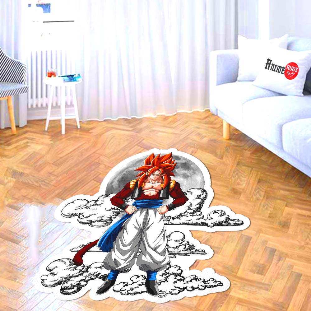 Gogeta Shaped Rug Custom Moon Clouds Dragon Ball Anime Room Decor-Animerugs