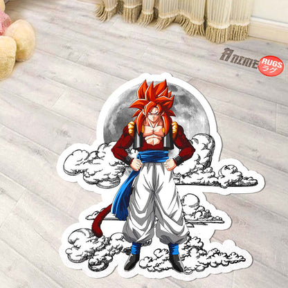 Gogeta Shaped Rug Custom Moon Clouds Dragon Ball Anime Room Decor-Animerugs