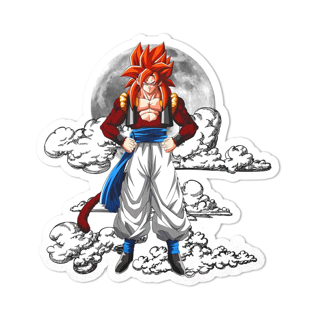 Gogeta Shaped Rug Custom Moon Clouds Dragon Ball Anime Room Decor-Animerugs