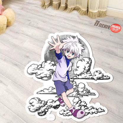 Killua Zoldyck Shaped Rug Custom Moon Clouds Hunter x Hunter Anime Room Decor-Animerugs