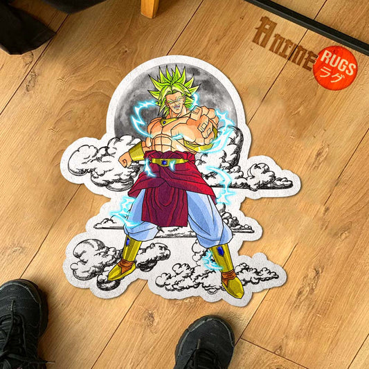 Broly Shaped Rug Custom Moon Clouds Dragon Ball Anime Room Decor-Animerugs