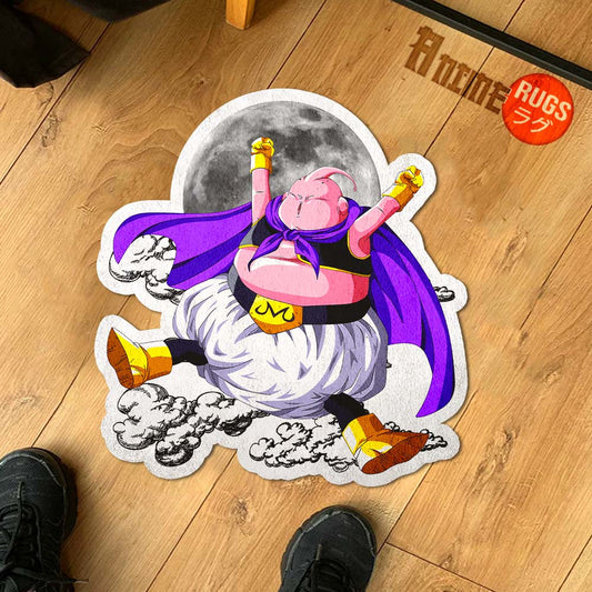 Majin Buu Shaped Rug Custom Moon Clouds Dragon Ball Anime Room Decor-Animerugs