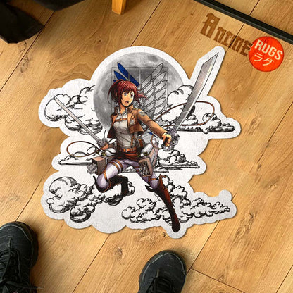 Sasha Blouse Shaped Rug Custom Moon Clouds Attack On Titan Anime Room Decor-Animerugs
