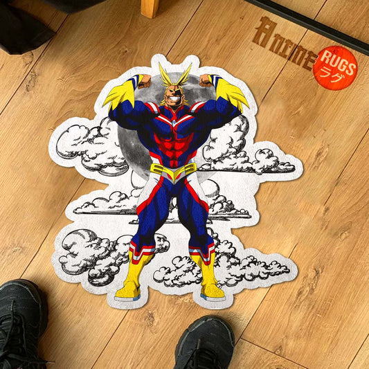 All Might Shaped Rug Custom Moon Clouds My Hero Academia Anime Room Decor-Animerugs