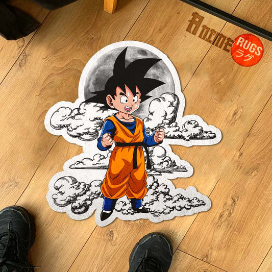 Goten Shaped Rug Custom Moon Clouds Dragon Ball Anime Room Decor-Animerugs