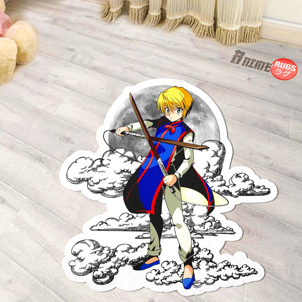 Kurapika Shaped Rug Custom Moon Clouds Hunter x Hunter Anime Room Decor-Animerugs