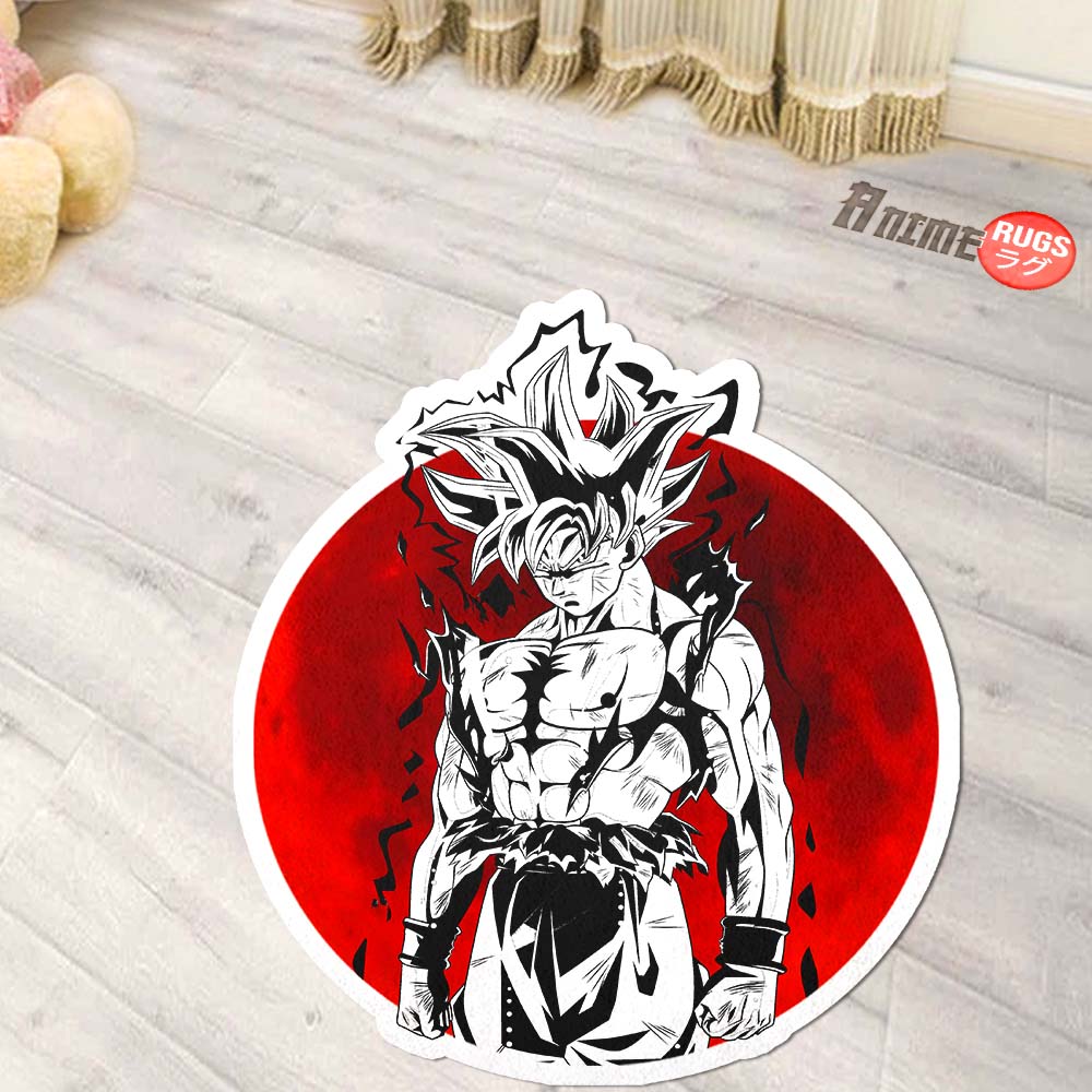 Goku Ultra Instinct Shaped Rug Custom Dragon Ball Anime Room Decor-Animerugs