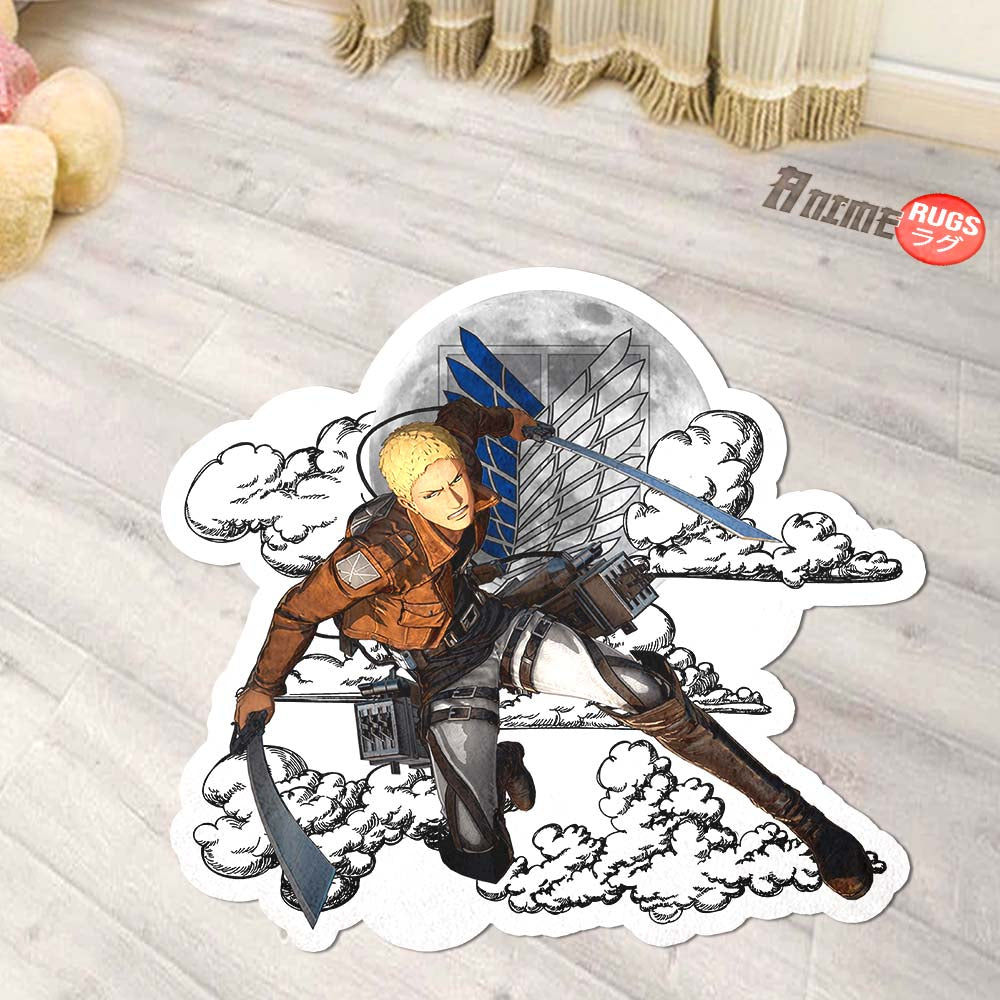 Reiner Braun Shaped Rug Custom Moon Clouds Attack On Titan Anime Room Decor-Animerugs