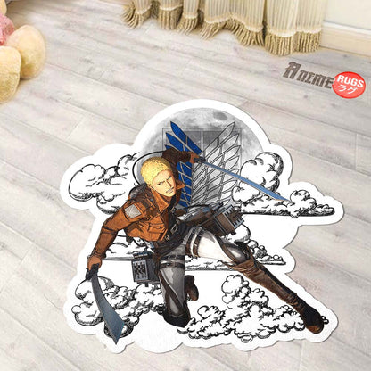 Reiner Braun Shaped Rug Custom Moon Clouds Attack On Titan Anime Room Decor-Animerugs