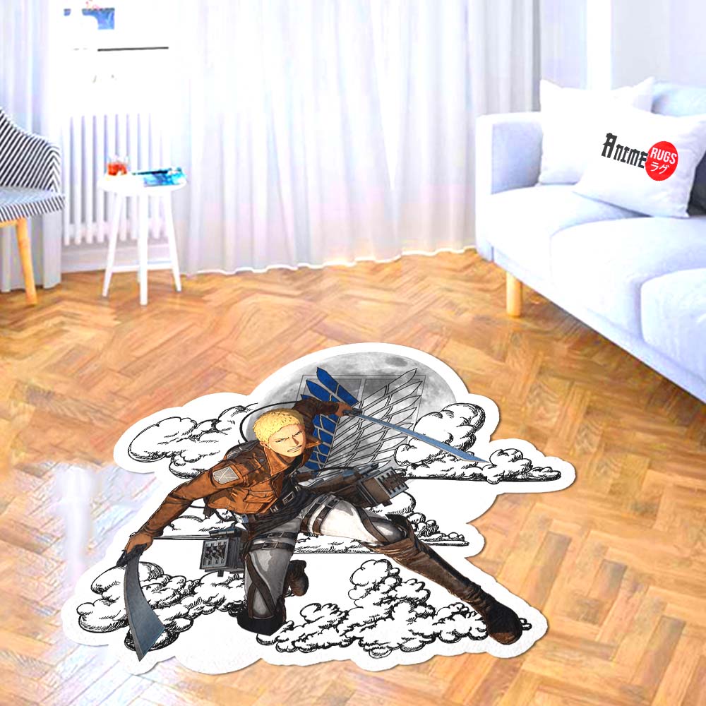 Reiner Braun Shaped Rug Custom Moon Clouds Attack On Titan Anime Room Decor-Animerugs