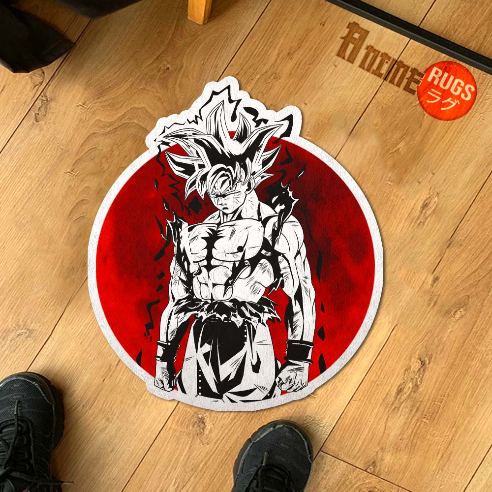 Goku Ultra Instinct Shaped Rug Custom Dragon Ball Anime Room Decor-Animerugs