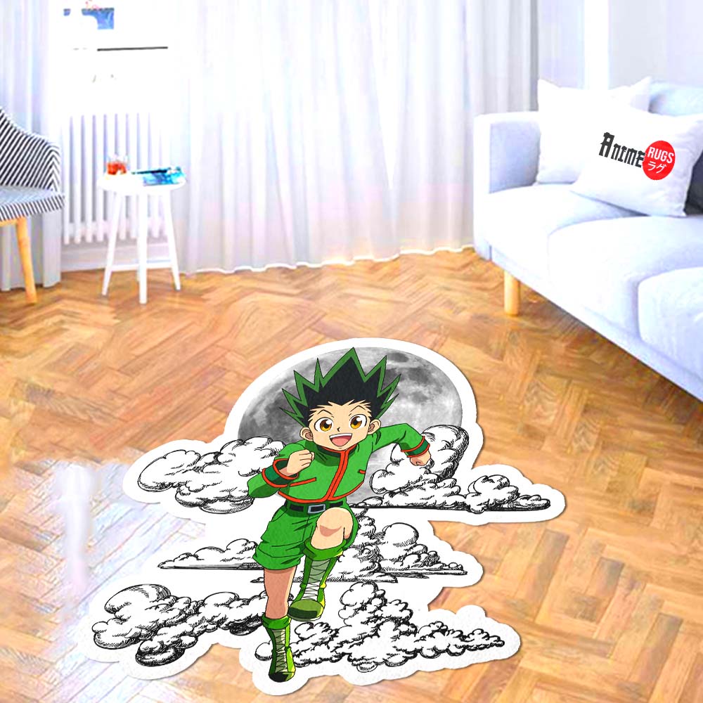 Gon Freecss Shaped Rug Custom Moon Clouds Hunter x Hunter Anime Room Decor-Animerugs