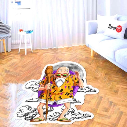 Master Roshi Shaped Rug Custom Moon Clouds Dragon Ball Anime Room Decor-Animerugs