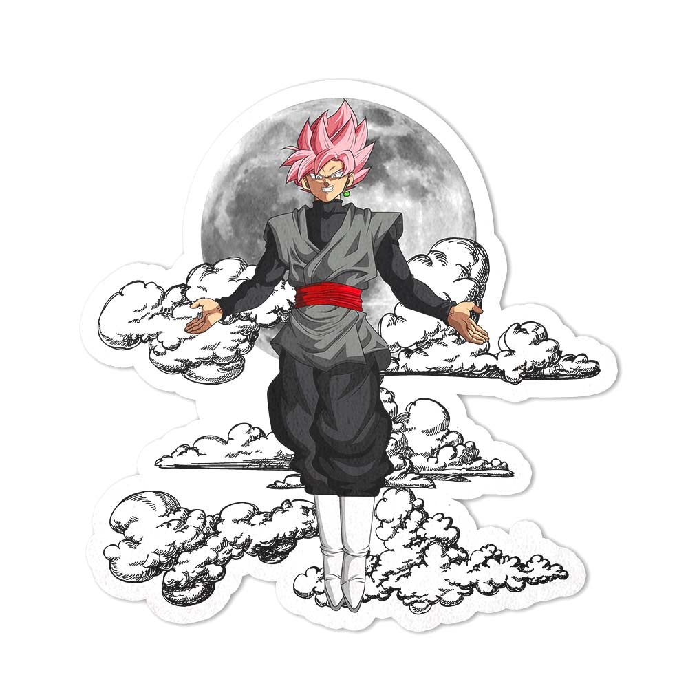 Goku Black Rose Shaped Rug Custom Moon Clouds Dragon Ball Anime Room Decor-Animerugs