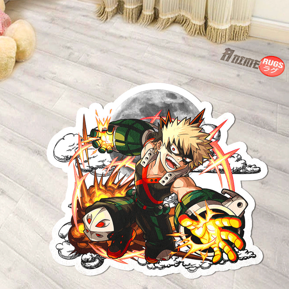 Katsuki Bakugo Shaped Rug Custom Moon Clouds My Hero Academia Anime Room Decor-Animerugs