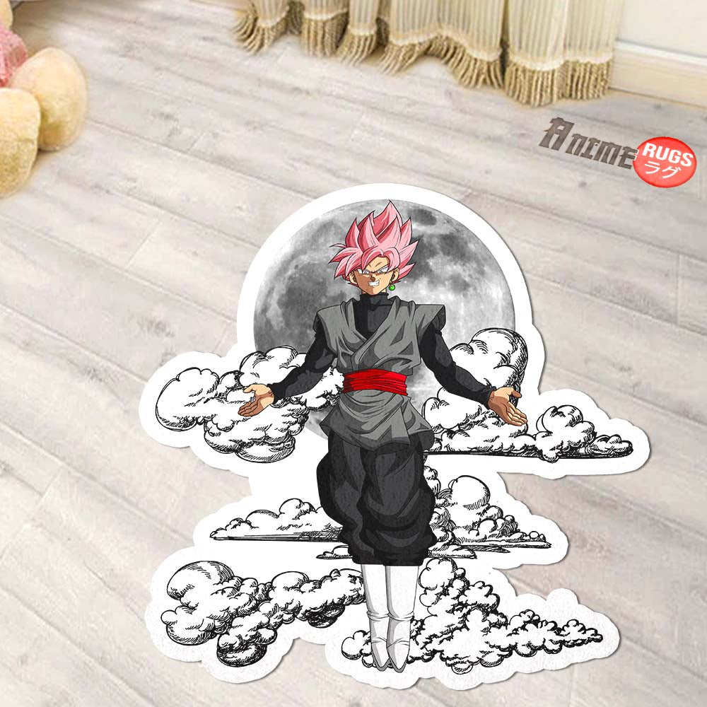 Goku Black Rose Shaped Rug Custom Moon Clouds Dragon Ball Anime Room Decor-Animerugs