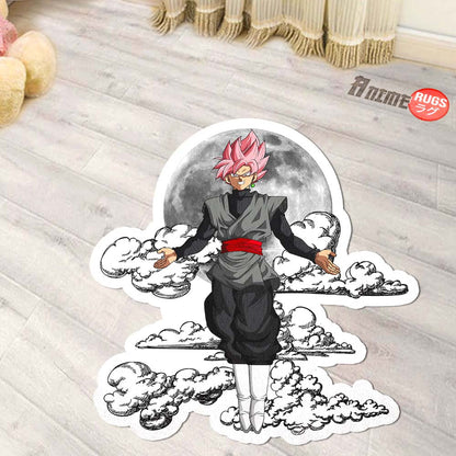 Goku Black Rose Shaped Rug Custom Moon Clouds Dragon Ball Anime Room Decor-Animerugs