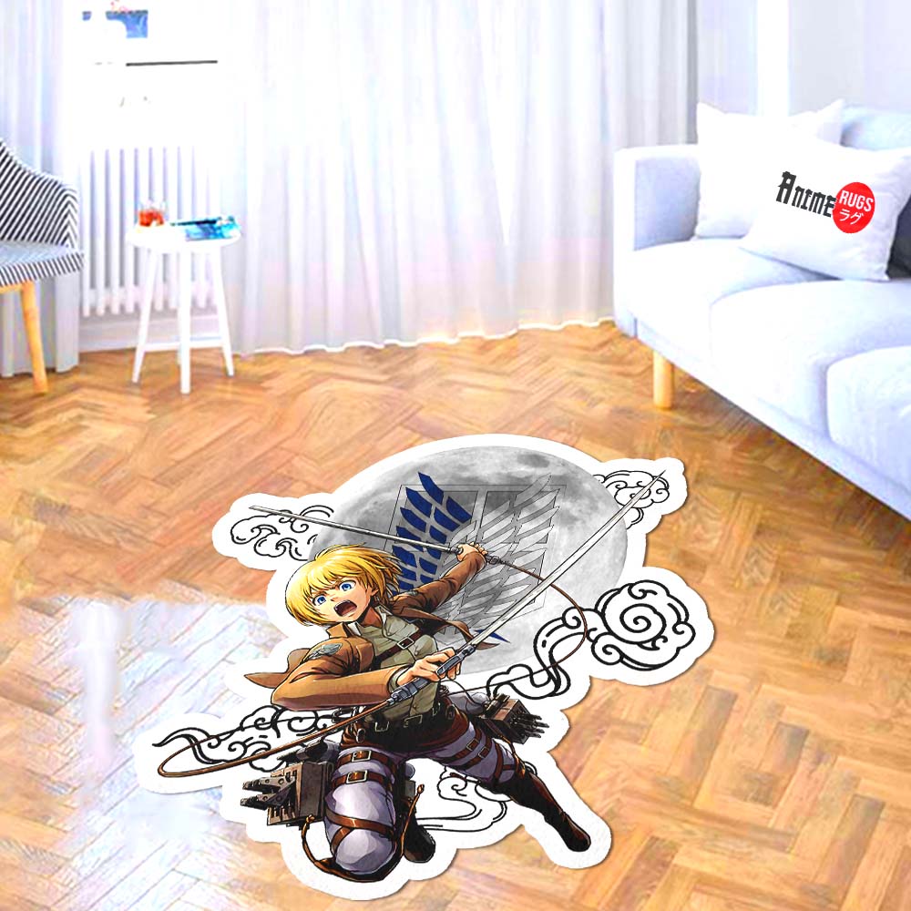 Armin Arlert Shaped Rug Custom Moon Clouds Attack On Titan Anime Room Decor-Animerugs