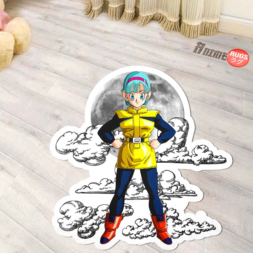 Bulma Shaped Rug Custom Moon Clouds Dragon Ball Anime Room Decor-Animerugs