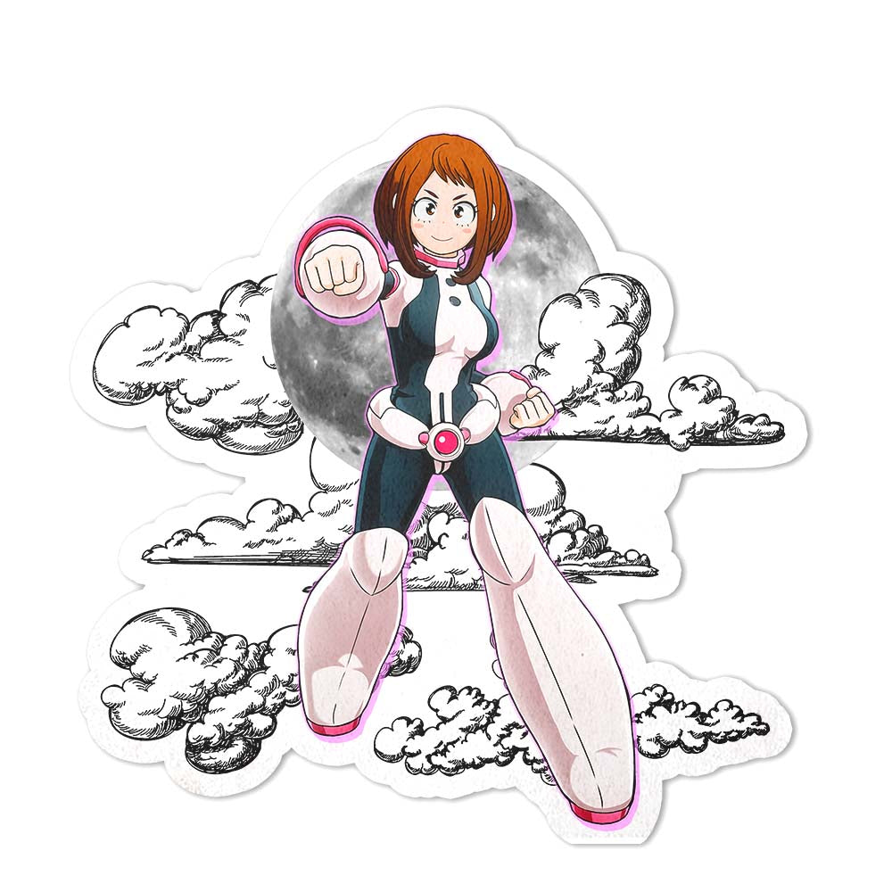 Ochako Uraraka Shaped Rug Custom Moon Clouds My Hero Academia Anime Room Decor-Animerugs