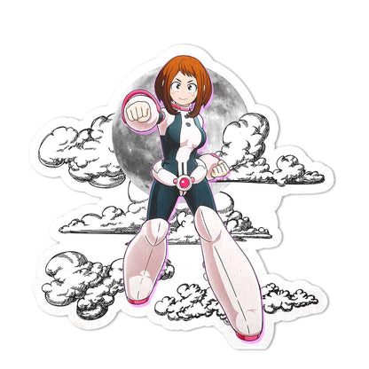 Ochako Uraraka Shaped Rug Custom Moon Clouds My Hero Academia Anime Room Decor-Animerugs
