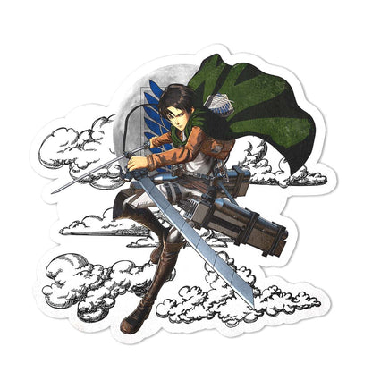 Levi Ackerman Shaped Rug Custom Moon Clouds Attack On Titan Anime Room Decor-Animerugs