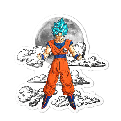 Goku Blue Shaped Rug Custom Moon Clouds Dragon Ball Anime Room Decor-Animerugs