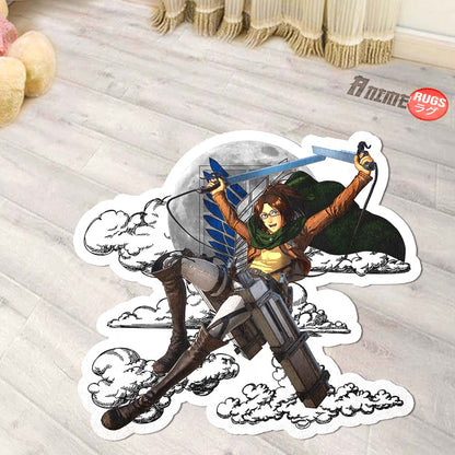 Hange Zo� Shaped Rug Custom Moon Clouds Attack On Titan Anime Room Decor-Animerugs
