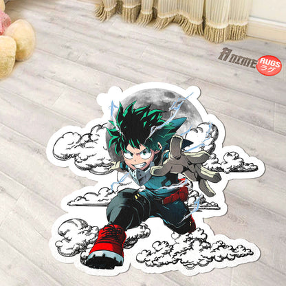 Izuku Midoriya Shaped Rug Custom Moon Clouds My Hero Academia Anime Room Decor-Animerugs