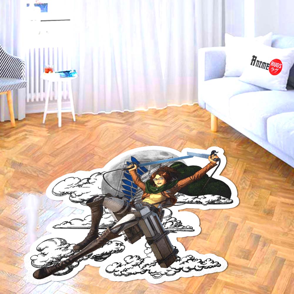 Hange Zo� Shaped Rug Custom Moon Clouds Attack On Titan Anime Room Decor-Animerugs