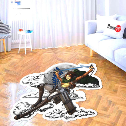 Hange Zo� Shaped Rug Custom Moon Clouds Attack On Titan Anime Room Decor-Animerugs