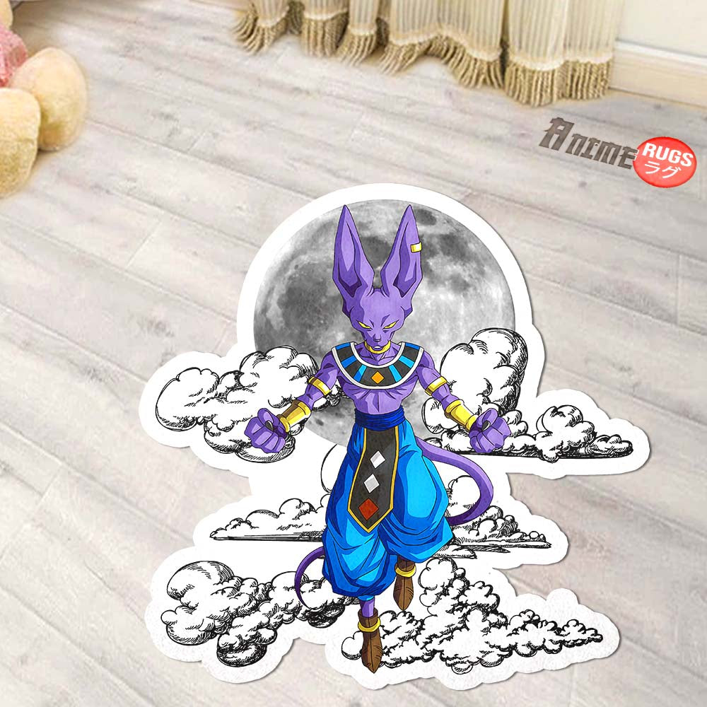 Beerus Shaped Rug Custom Moon Clouds Dragon Ball Anime Room Decor-Animerugs