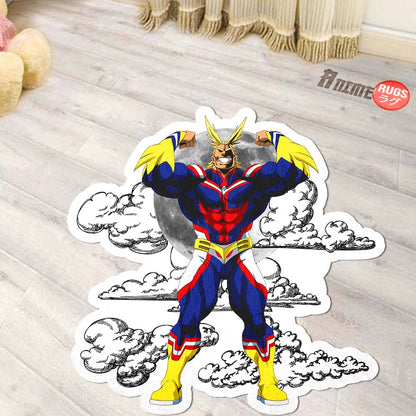 All Might Shaped Rug Custom Moon Clouds My Hero Academia Anime Room Decor-Animerugs