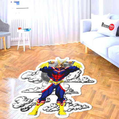 All Might Shaped Rug Custom Moon Clouds My Hero Academia Anime Room Decor-Animerugs