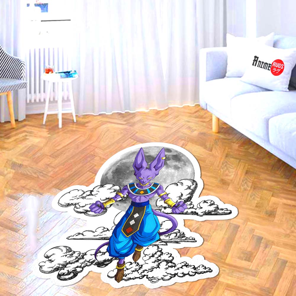 Beerus Shaped Rug Custom Moon Clouds Dragon Ball Anime Room Decor-Animerugs