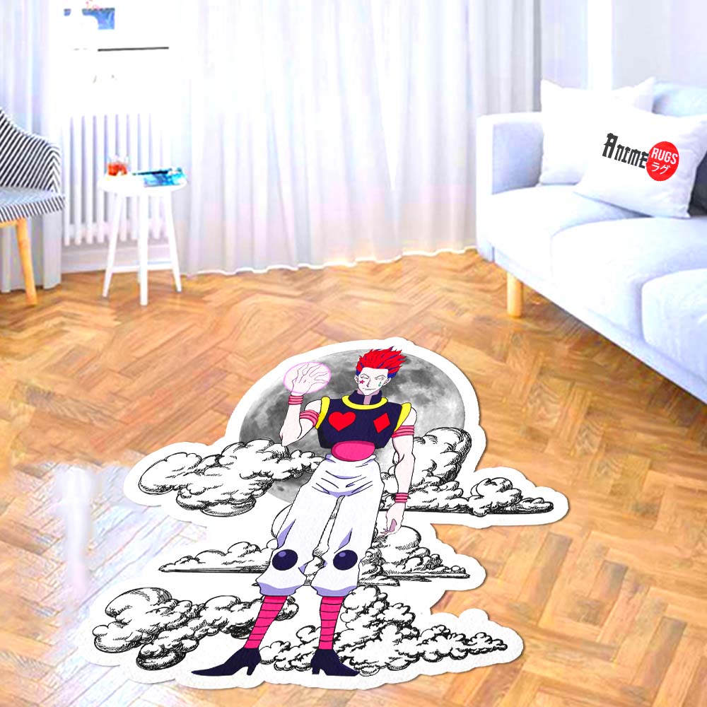 Hisoka Morow Shaped Rug Custom Moon Clouds Hunter x Hunter Anime Room Decor-Animerugs