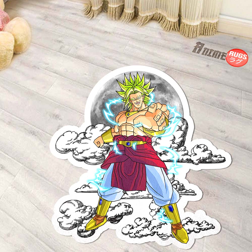 Broly Shaped Rug Custom Moon Clouds Dragon Ball Anime Room Decor-Animerugs