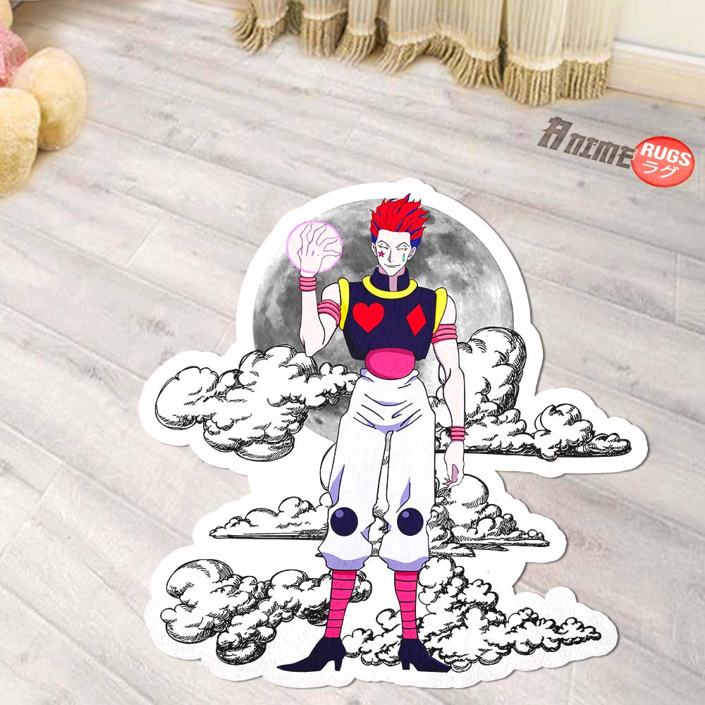 Hisoka Morow Shaped Rug Custom Moon Clouds Hunter x Hunter Anime Room Decor-Animerugs
