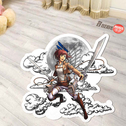 Sasha Blouse Shaped Rug Custom Moon Clouds Attack On Titan Anime Room Decor-Animerugs