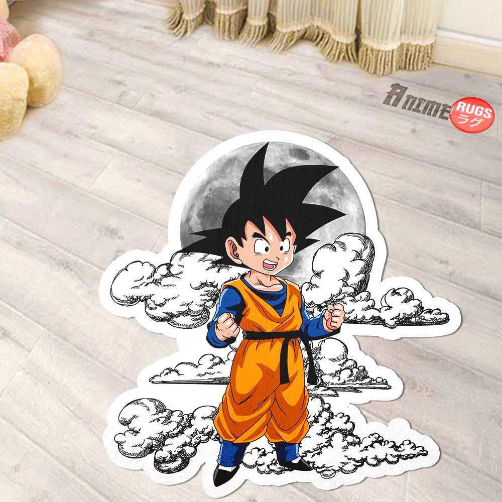 Goten Shaped Rug Custom Moon Clouds Dragon Ball Anime Room Decor-Animerugs