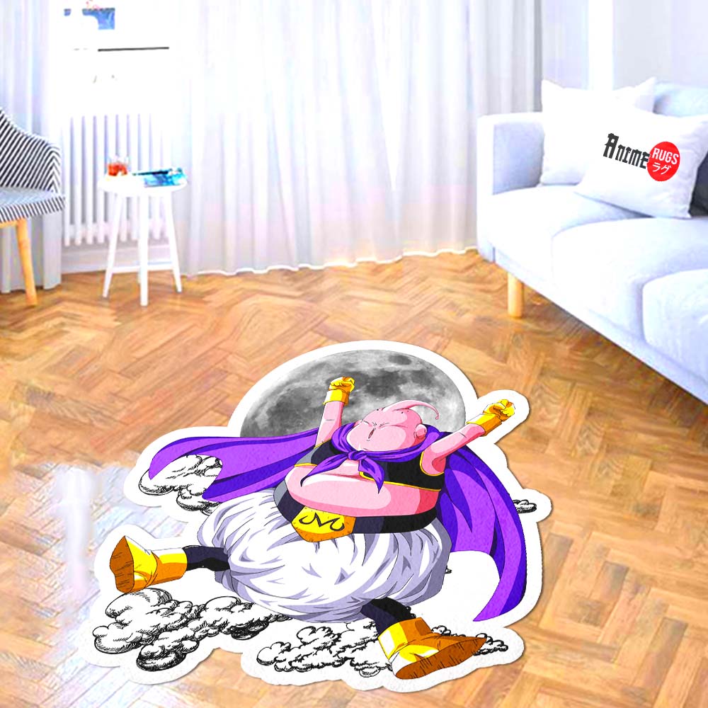 Majin Buu Shaped Rug Custom Moon Clouds Dragon Ball Anime Room Decor-Animerugs
