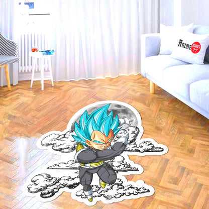 Vegeta Blue Shaped Rug Custom Moon Clouds Dragon Ball Anime Room Decor-Animerugs