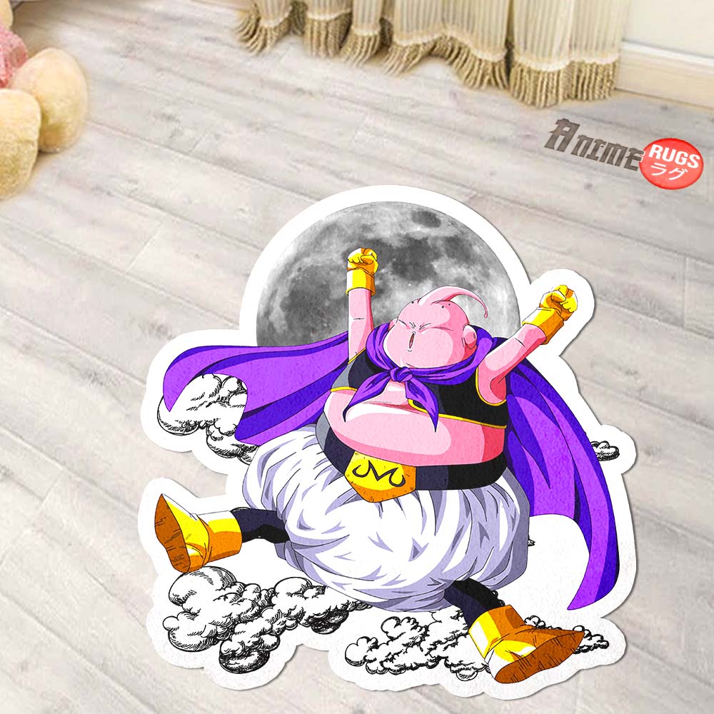 Majin Buu Shaped Rug Custom Moon Clouds Dragon Ball Anime Room Decor-Animerugs