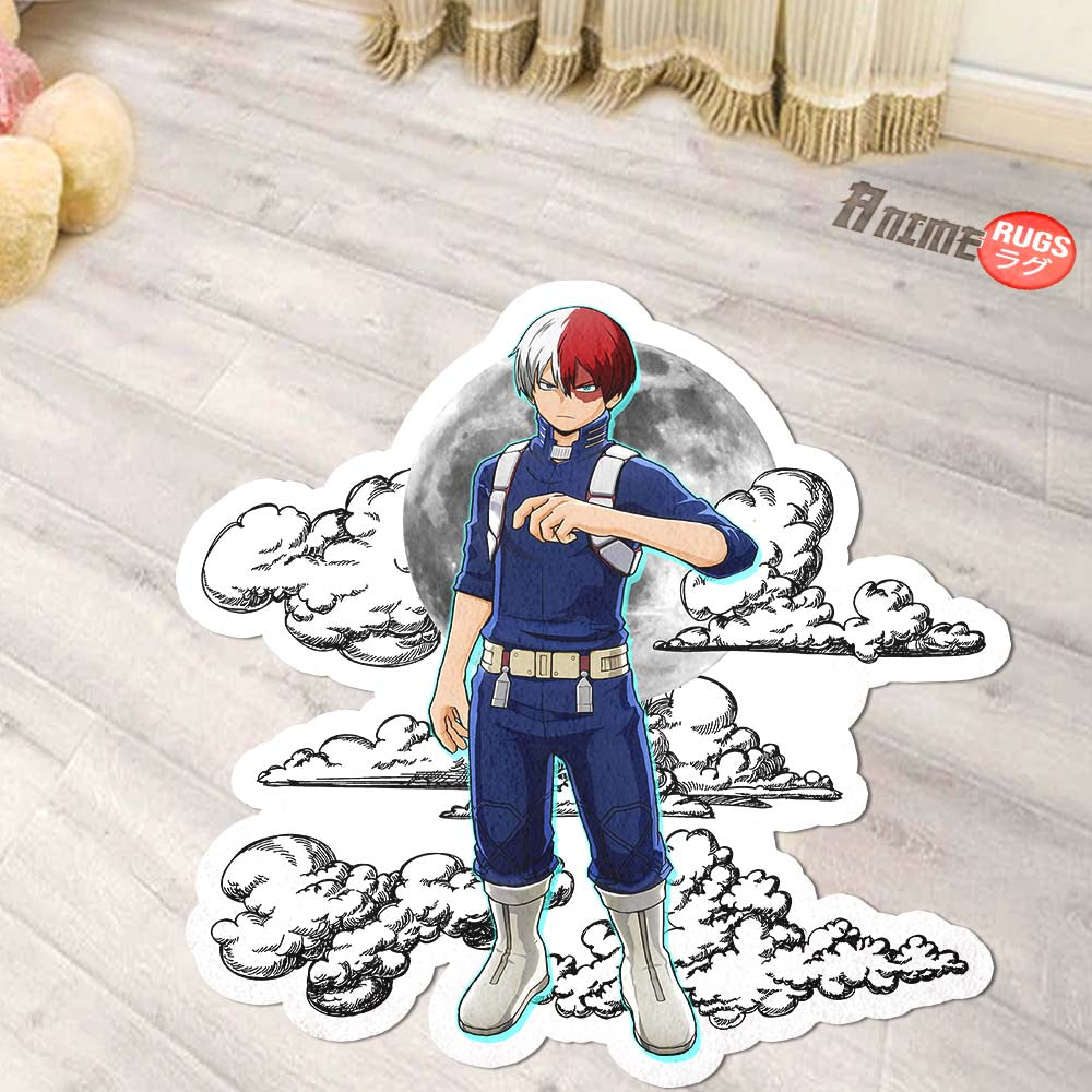 Shoto Todoroki Shaped Rug Custom Moon Clouds My Hero Academia Anime Room Decor-Animerugs